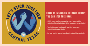 Let's Stick Together Banner - visit /vaccine for more information.