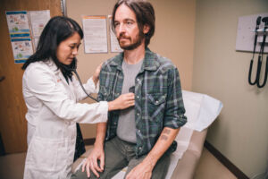 medical professional with patient