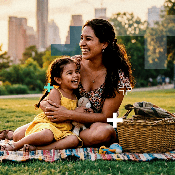 mother and daughter picnic