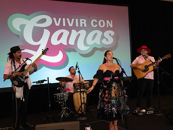 Band performing on stage